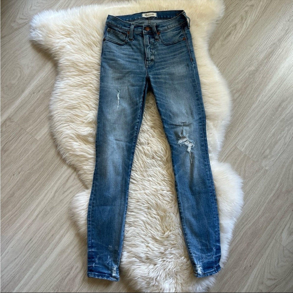 Madewell High Rise Skinny Distressed Jeanso